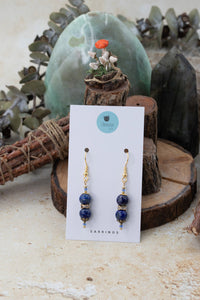 Lapis Lazuli Gold "Yarnball" Gemstone Earrings