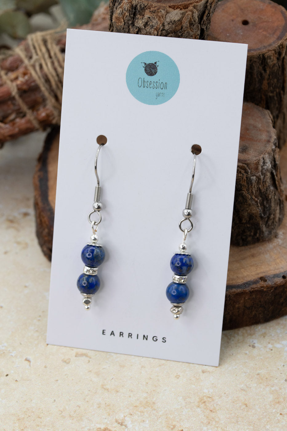 Lapis Lazuli "Yarnball" Gemstone Earrings