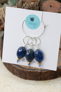 Lapis Lazuli Oval Gemstone Stitch Markers