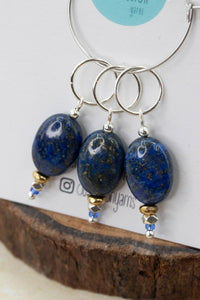 Lapis Lazuli Oval Gemstone Stitch Markers