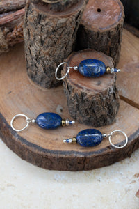 Lapis Lazuli Oval Gemstone Stitch Markers