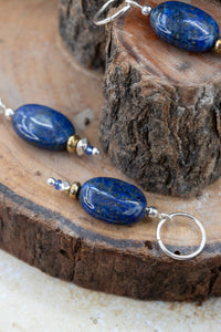 Lapis Lazuli Oval Gemstone Stitch Markers