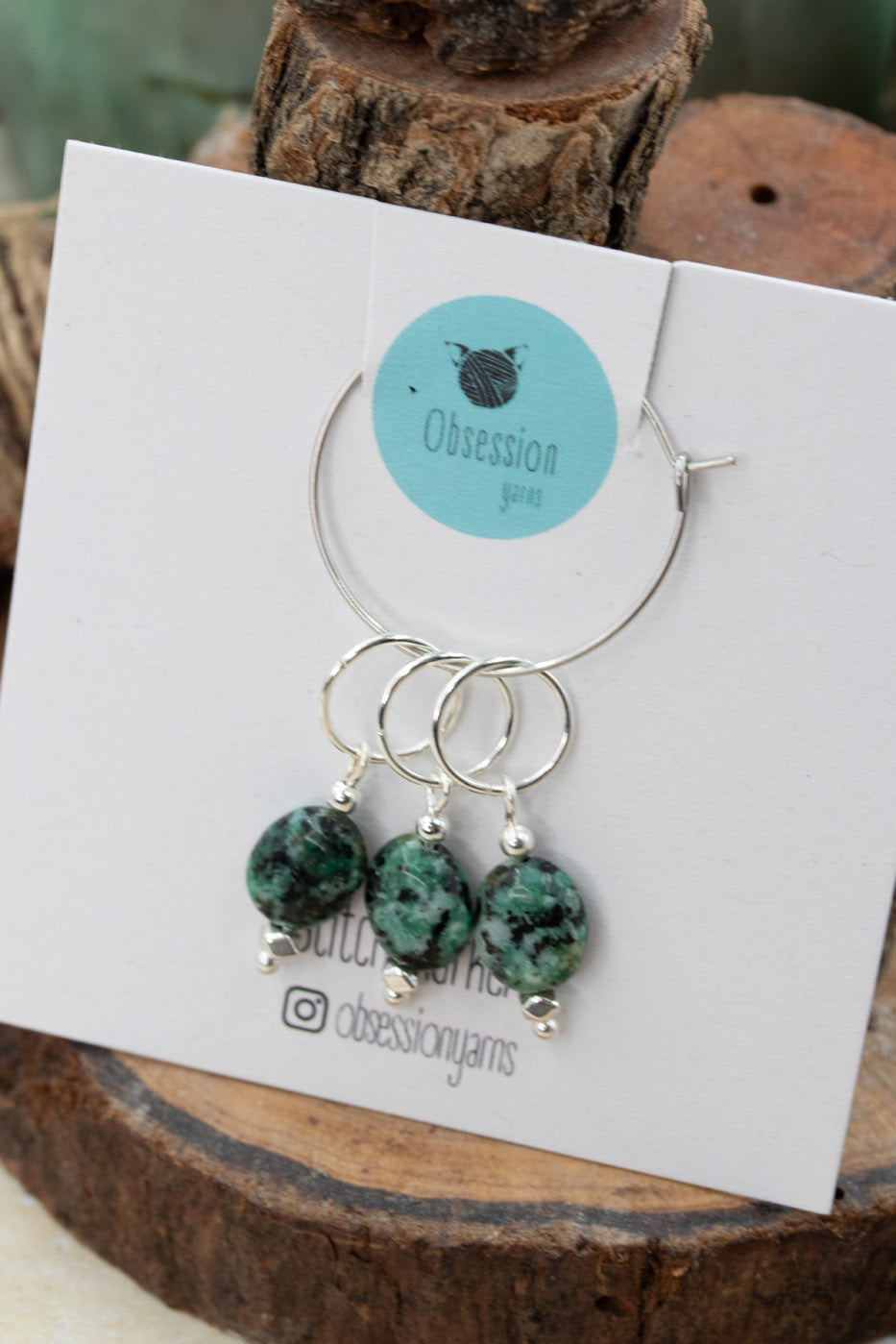 African Turquoise Gemstone Stitch Markers