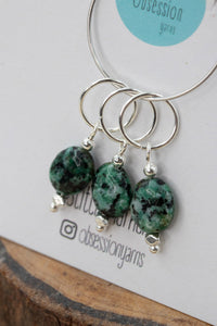 African Turquoise Gemstone Stitch Markers