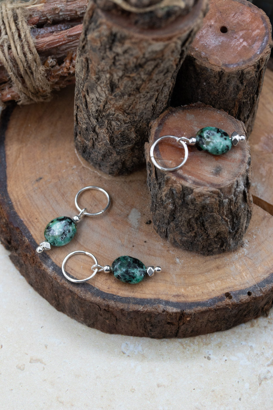 African Turquoise Gemstone Stitch Markers