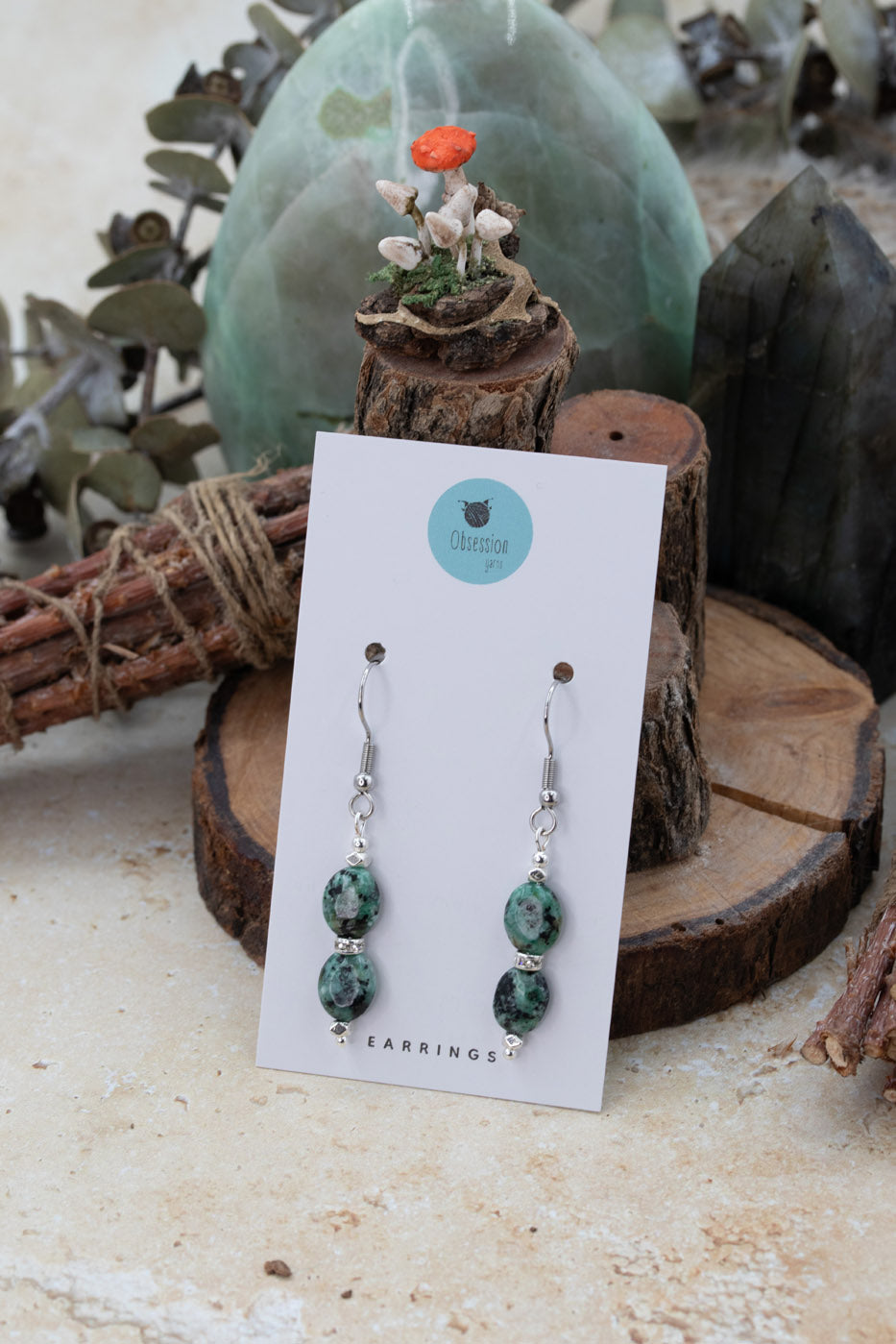 African Turquoise Gemstone Earrings