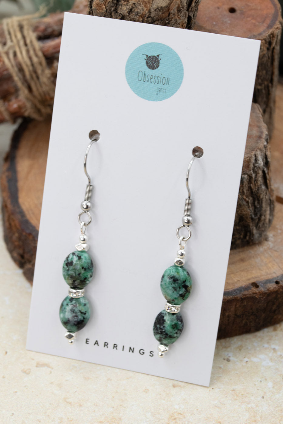 African Turquoise Gemstone Earrings