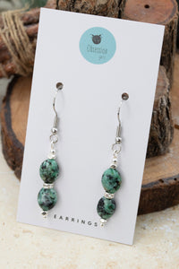 African Turquoise Gemstone Earrings