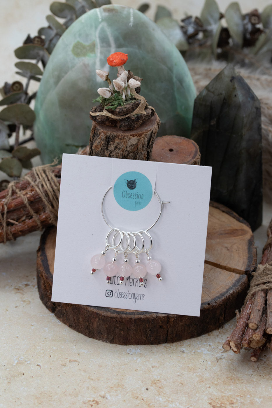 Rose Quartz Gemstone Stitch Markers