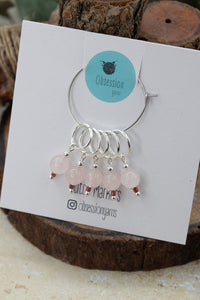 Rose Quartz Gemstone Stitch Markers