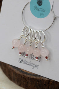 Rose Quartz Gemstone Stitch Markers