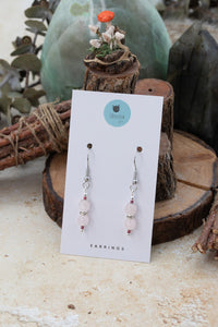 Rose Quartz "Yarnball" Gemstone Earrings