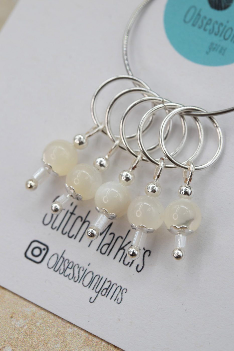 Mother Of Pearl Gemstone Stitch Markers