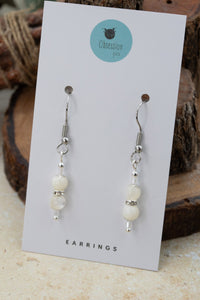 Mother Of Pearl "Yarnball" Gemstone Earrings