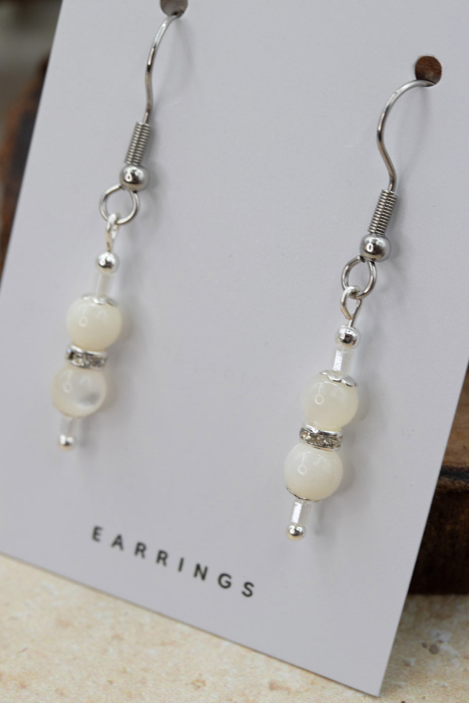 Mother Of Pearl "Yarnball" Gemstone Earrings