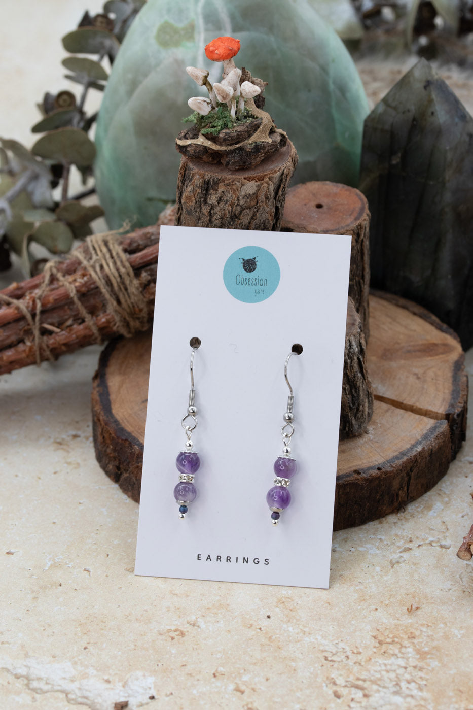 Amethyst "Yarnball" Gemstone Earrings