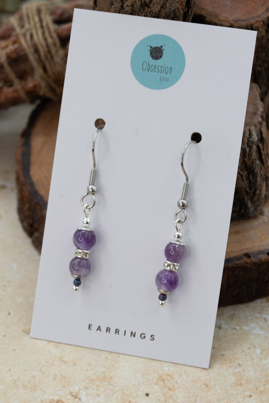 Amethyst "Yarnball" Gemstone Earrings