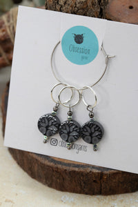Hematite Tree Of Life Gemstone Stitch Markers