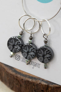 Hematite Tree Of Life Gemstone Stitch Markers