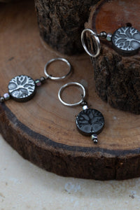 Hematite Tree Of Life Gemstone Stitch Markers