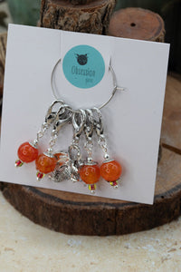 Dragon Vein Agate Gemstone Stitch Markers