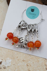 Dragon Vein Agate Gemstone Stitch Markers