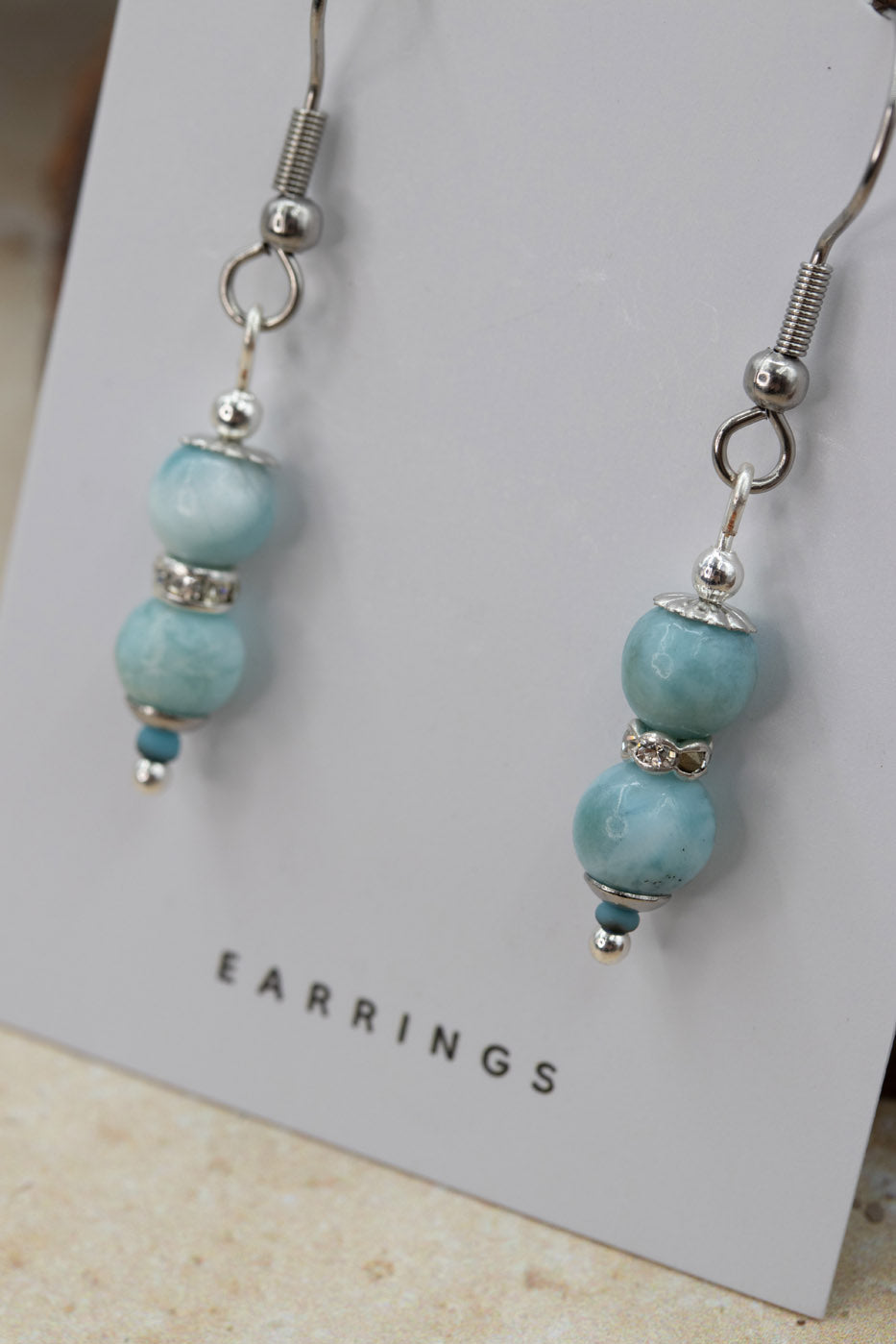 Larimar Silver "Yarnball" Gemstone Earrings