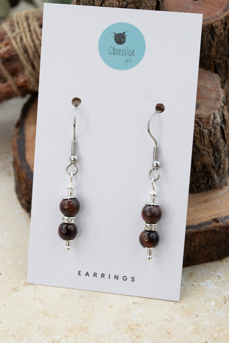 Tigers Eye "Yarnball" Gemstone Earrings