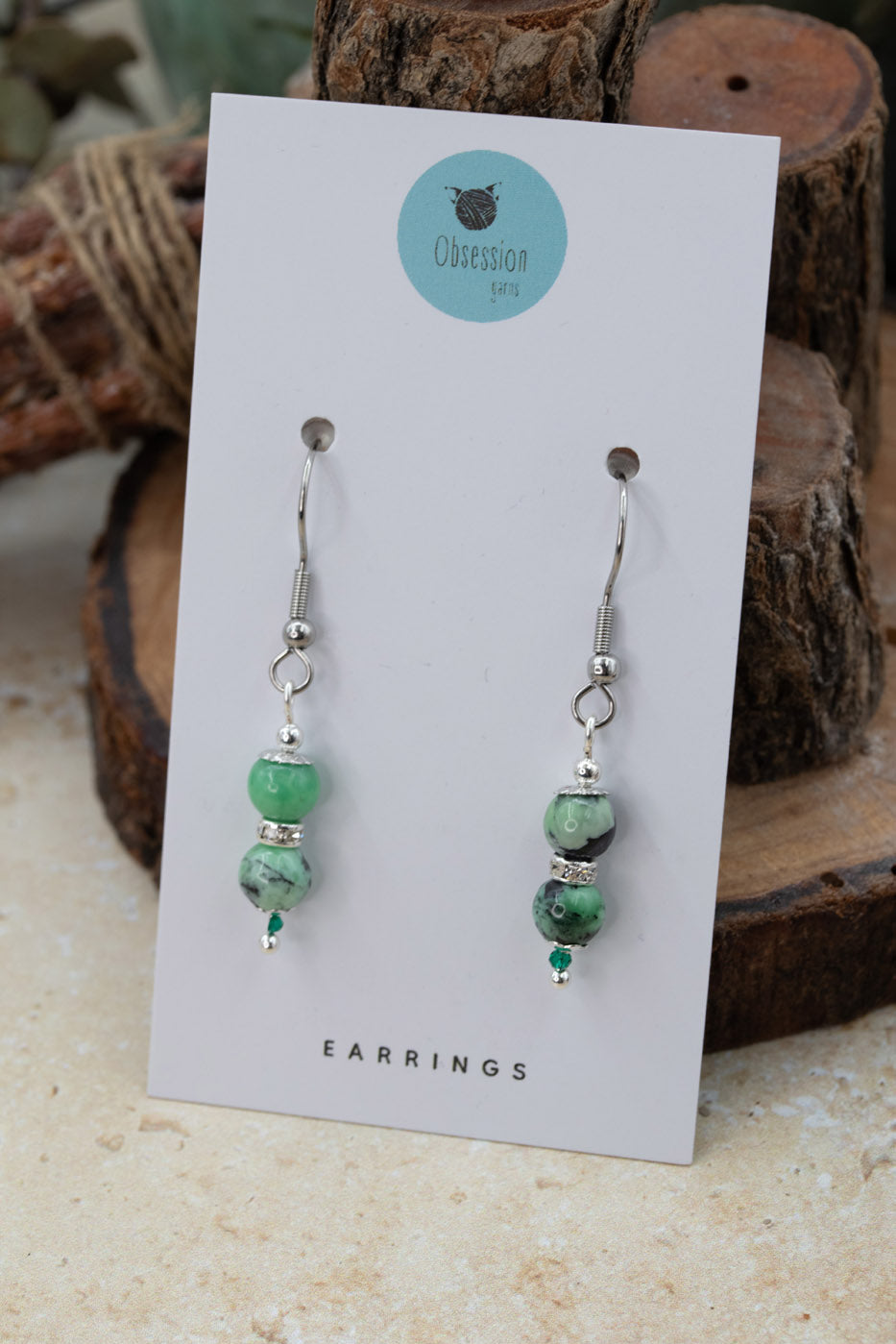 Variscite "Yarnball" Gemstone Earrings