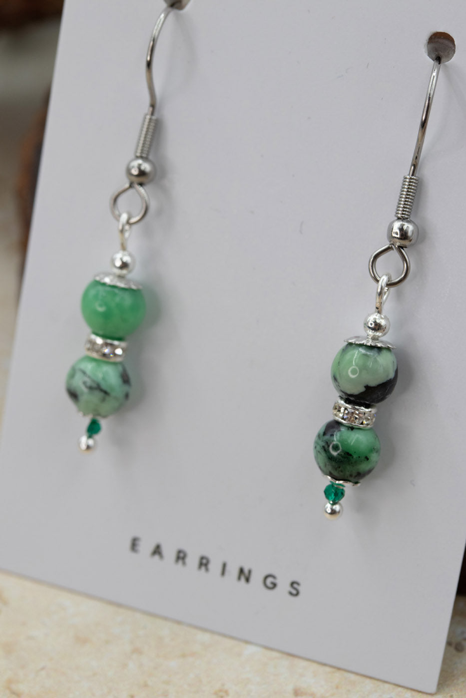 Variscite "Yarnball" Gemstone Earrings