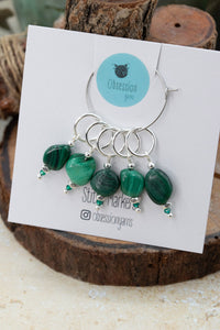 Malachite Chunk Gemstone Stitch Markers