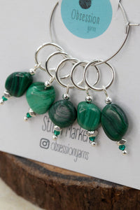 Malachite Chunk Gemstone Stitch Markers