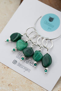 Malachite Chunk Gemstone Stitch Markers