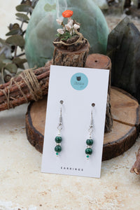 Malachite "Yarnball" Gemstone Earrings