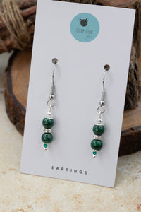 Malachite "Yarnball" Gemstone Earrings