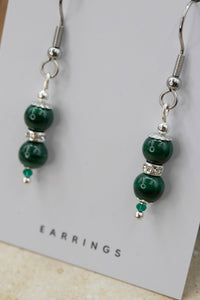 Malachite "Yarnball" Gemstone Earrings