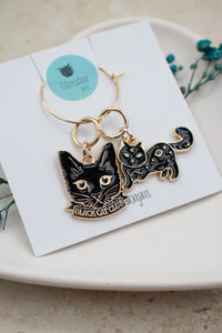 Black Cat Club Stitch Marker Set