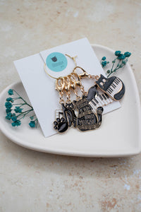 Musical Kitties Stitch Marker Set