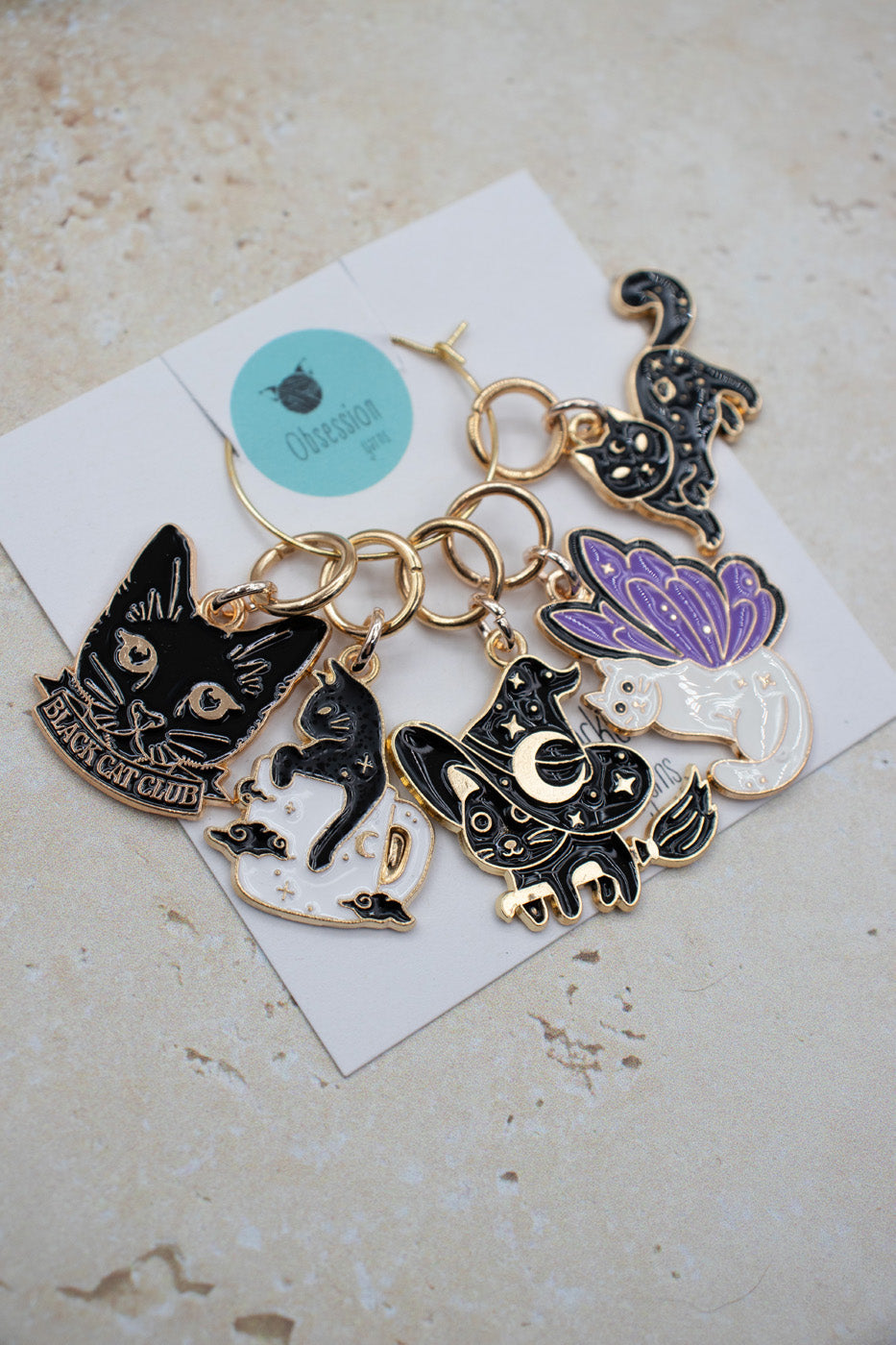 Mystical Kitties Stitch Marker Set